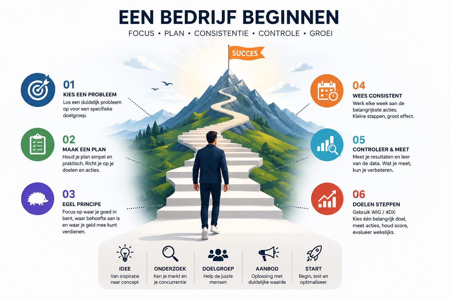 Infographic over een bedrijf beginnen